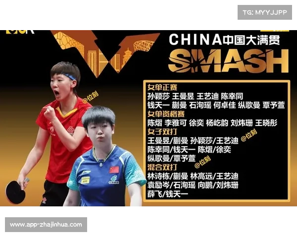 WTT系列赛积分决定总决赛资格，单打16强混双8对组合参赛